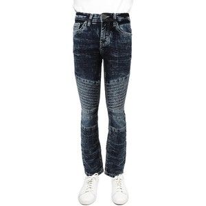 Slim Fit Biker Pants Teen Distressed Skinny Moto Jeans Dark Stone Size 12